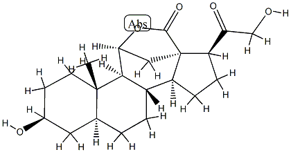 3β,11β,21-Trihydroxy-20-oxo-5α-pregnan-18-oic acid 18,11-lactone Structure