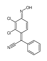 α-[2,3-Dichloro-4-(hydroxyimino)-2,5-cyclohexadien-1-ylidene]benzeneacetonitrile结构式