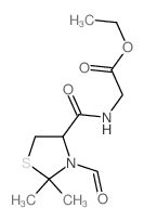 ethyl 2-[(3-formyl-2,2-dimethyl-thiazolidine-4-carbonyl)amino]acetate结构式