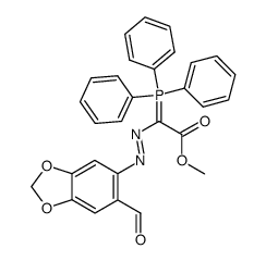 2-formyl-4,5-methylenedioxy-phenylazo(methoxycarbonyl)methylenetriphenylphosphorane结构式