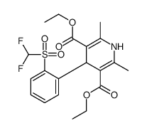 2,6-Dimethyl-3,5-diethoxycarbonyl-4-(o-difluoromethylsulfonylphenyl)-1 ,4-dihydropyridine结构式