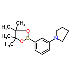1-(3-(4,4,5,5-TETRAMETHYL-1,3,2-DIOXABOROLAN-2-YL)PHENYL)PYRROLIDINE structure