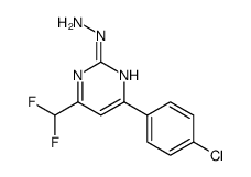 Pyrimidine, 4-(4-chlorophenyl)-6-(difluoromethyl)-2-hydrazinyl Structure