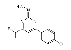 Pyrimidine, 4-(4-chlorophenyl)-6-(difluoromethyl)-2-hydrazinyl结构式