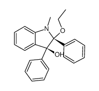 r-2-Ethoxy-t-3-hydroxy-1-methyl-2,3-diphenylindolin结构式