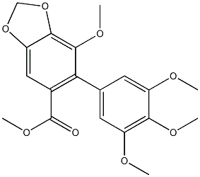 7-Methoxy-6-(3,4,5-trimethoxy-phenyl)-benzo[1,3]dioxole-5-carboxylic acid methyl ester结构式