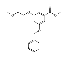 methyl 3-{[(1R)-1-methyl-2-(methyloxy)ethyl]oxy}-5-[(phenylmethyl)oxy]benzoate结构式