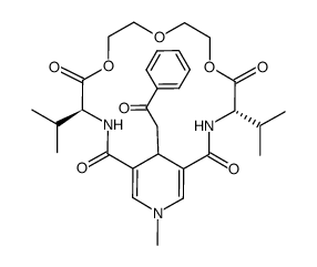 (4S,14S)-4,14-diisopropyl-19-methyl-21-(2-oxo-2-phenylethyl)-6,9,12-trioxa-3,15,19-triazabicyclo[15.3.1]henicosa-1(20),17-diene-2,5,13,16-tetraone结构式