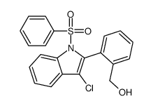 [2-[1-(benzenesulfonyl)-3-chloroindol-2-yl]phenyl]methanol结构式