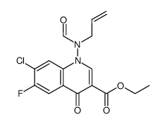ethyl 7-chloro-6-fluoro-1-[formyl(2-propenyl)amino]-1,4-dihydro-4-oxo-3-quinolinecarboxylate结构式