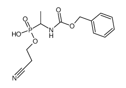 N-benzyloxycarbonyl-1-aminoethanephosphonic acid 2-cyanoethyl monoester结构式