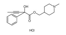 Benzeneacetic acid, α-hydroxy-α-1-propyn-1-yl-, (1-methyl-4-piperidinyl)methyl ester, hydrochloride结构式