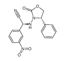 (S)-2-(3-nitrophenyl)-2-(((S)-2-oxo-4-phenyloxazolidin-3-yl)amino)acetonitrile结构式