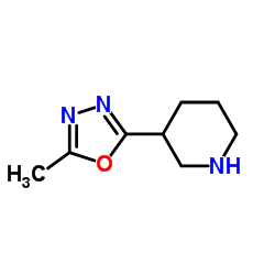 3-(5-Methyl-1,3,4-oxadiazol-2-yl)piperidine结构式