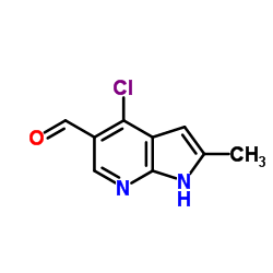 4-氯-2-甲基-1H-吡咯并[2,3-b]吡啶-5-甲醛图片