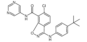 3-(4-tert-butylphenylamino)-6-chloro-N-(pyrimidin-5-yl)benzo[d]isoxazole-7-carboxamide结构式