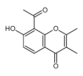 8-acetyl-7-hydroxy-2,3-dimethylchromen-4-one结构式