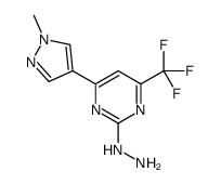 2-Hydrazino-4-(1-methyl-1H-pyrazol-4-yl)-6-(trifluoromethyl)pyrim idine结构式