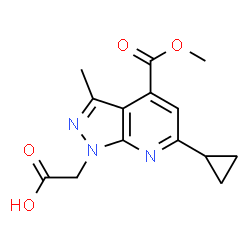 [6-Cyclopropyl-4-(methoxycarbonyl)-3-methyl-1H-pyrazolo[3,4-b]pyridin-1-yl]acetic acid structure