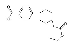 Cyclohexaneacetic acid, 4-[4-(chlorocarbonyl)phenyl]-, ethyl ester, trans- structure