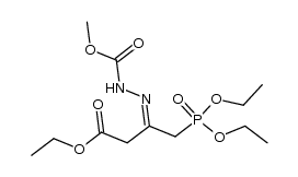 methyl 2-(1-(diethoxyphosphoryl)-4-ethoxy-4-oxobutan-2-ylidene)hydrazinecarboxylate Structure