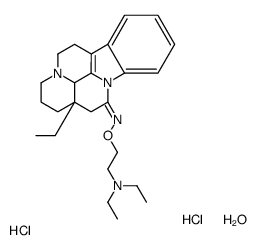 Eburnamenin-14(15H)-one, O-(2-(diethylamino)ethyl)oxime, hydrochloride, hydrate(3-α,16-α)-, (1:2:1)结构式