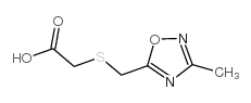 {[(3-methyl-1,2,4-oxadiazol-5-yl)methyl]thio}acetic acid(SALTDATA: FREE) Structure