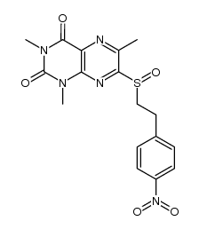 1,3,6-Trimethyl-7-([2-(p-nitrophenyl)ethyl]sulfinyl)pteridin-2,4(1H,3H)-dion结构式