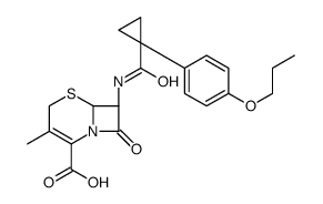 (6R,7R)-3-methyl-8-oxo-7-[[1-(4-propoxyphenyl)cyclopropanecarbonyl]amino]-5-thia-1-azabicyclo[4.2.0]oct-2-ene-2-carboxylic acid结构式
