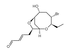 (E)-4-((1R,3R,4S,6R,7R,9R)-4-bromo-3-ethyl-6-hydroxy-2,8-dioxabicyclo[5.2.1]decan-9-yl)but-2-enal Structure