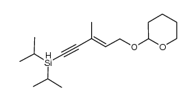 (E)-1-diisopropylsilyl-3-methyl-5-(tetrahydropyran-2-yloxy)pent-3-en-1-yne结构式