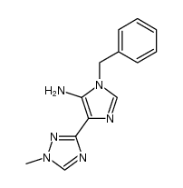 1-methyl-3-(5-amino-1-benzylimidazol-4-yl)-1,2,4-triazole结构式