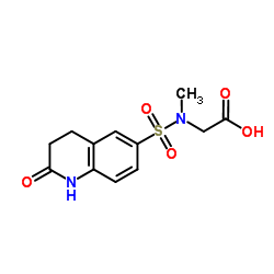 N-Methyl-N-[(2-oxo-1,2,3,4-tetrahydro-6-quinolinyl)sulfonyl]glycine结构式