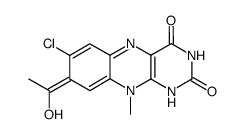 7-Chloro-8-[1-hydroxy-eth-(E)-ylidene]-10-methyl-8,10-dihydro-1H-benzo[g]pteridine-2,4-dione结构式