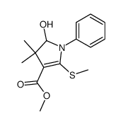 4,5-Dihydro-5-hydroxy-2-(methylthio)-1-phenyl-1H-pyrrol-3-carbonsauere-methylester Structure