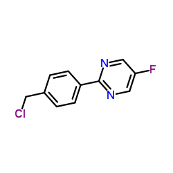 2-[4-(Chloromethyl)phenyl]-5-fluoropyrimidine Structure