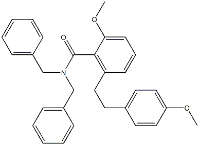 N,N-Dibenzyl-2-methoxy-6-[2-(4-methoxy-phenyl)-ethyl]-benzamide structure