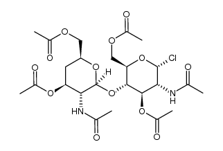 (2S,3R,4S,6S)-3-acetamido-2-(((2R,3S,4R,5R,6R)-5-acetamido-4-acetoxy-2-(acetoxymethyl)-6-chlorotetrahydro-2H-pyran-3-yl)oxy)-6-(acetoxymethyl)tetrahydro-2H-pyran-4-yl acetate Structure
