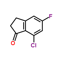 7-氯-5-氟-2,3-二氢-1H-茚-1-酮结构式