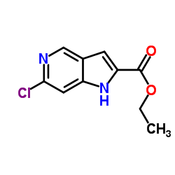 Ethyl 6-chloro-1H-pyrrolo[3,2-c]pyridine-2-carboxylate结构式