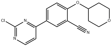 5-(2-Chloropyrimidin-4-yl)-2-tetrahydropyran-4-yloxy-benzonitrile Structure