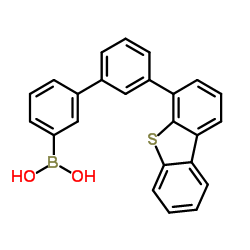 [3'-(Dibenzo[b,d]thiophen-4-yl)-3-biphenylyl]boronic acid结构式