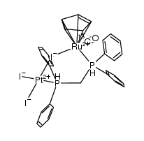 [(cyclopentadienyl)Ru((13)CO)(μ-bis(diphenylphosphino)methane)(μ-I)PtI2] Structure