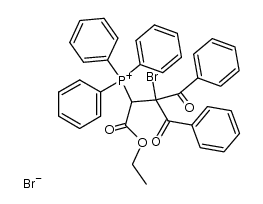 (3-benzoyl-3-bromo-1-ethoxy-1,4-dioxo-4-phenylbutan-2-yl)triphenylphosphonium bromide结构式