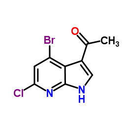 1-(4-Bromo-6-chloro-1H-pyrrolo[2,3-b]pyridin-3-yl)ethanone结构式