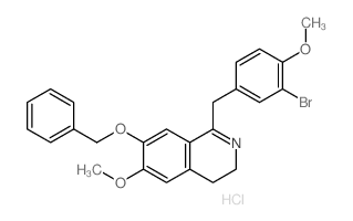 Isoquinoline,1-[(3-bromo-4-methoxyphenyl)methyl]-3,4-dihydro-6-methoxy-7-(phenylmethoxy)-,hydrochloride (1:1) structure