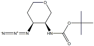 tert-butyl ((3S,4S)-4-azidotetrahydro-2H-pyran-3-yl)carbamate structure