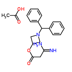 1-(diphenylmethyl)azetidin-3-yl 2-carbamimidoylacetate acetate structure