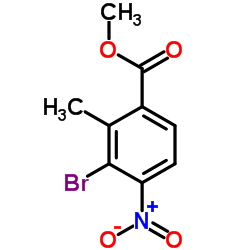 Methyl 3-bromo-2-methyl-4-nitrobenzoate结构式