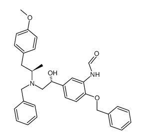 N-[5-[(1R)-Hydroxy-2-[[(1R)-methyl-2-(4-methoxyphenyl)ethyl](phenylmethyl)amino]ethyl]-2-(phenylmethoxy)phenyl]-formamide结构式